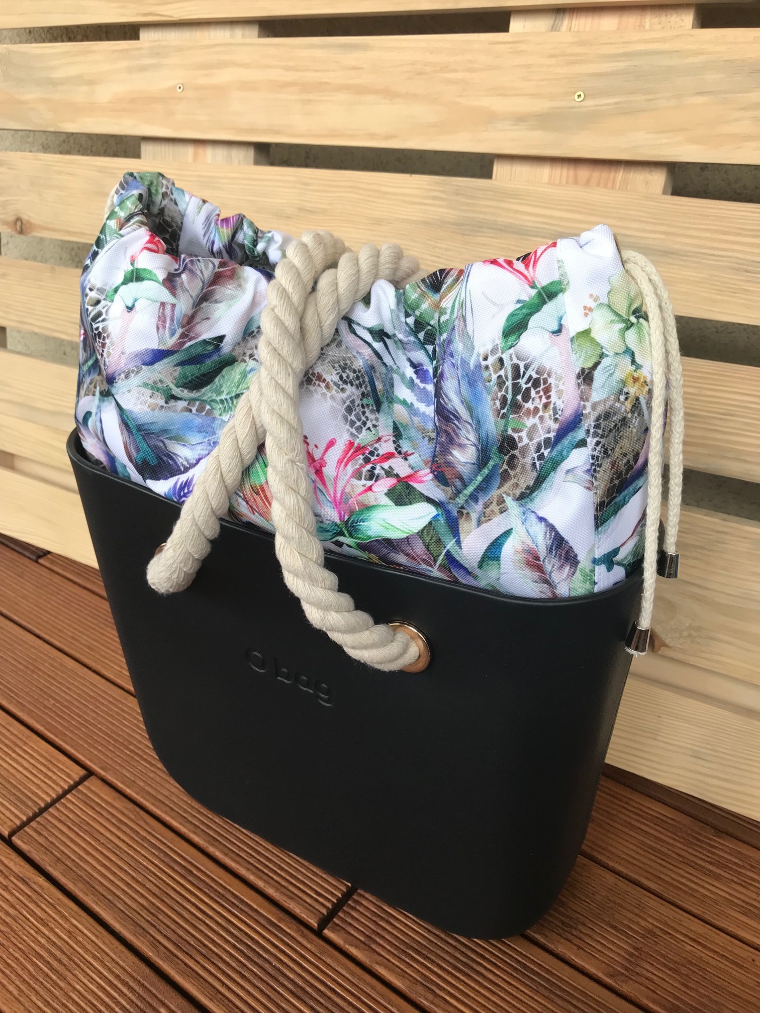 organizer komin do torebki obag mini wzór dzikie ogrody