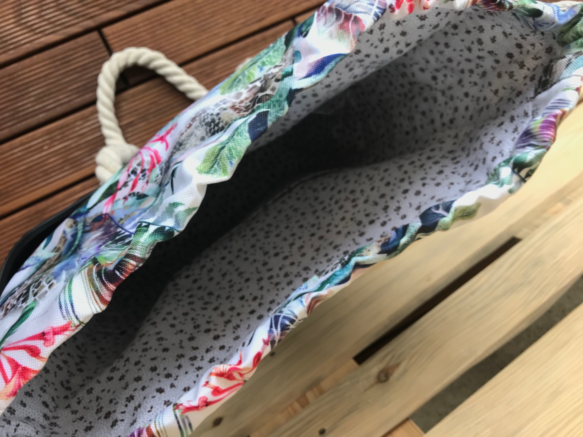 organizer komin do torebki obag mini wzór dzikie ogrody