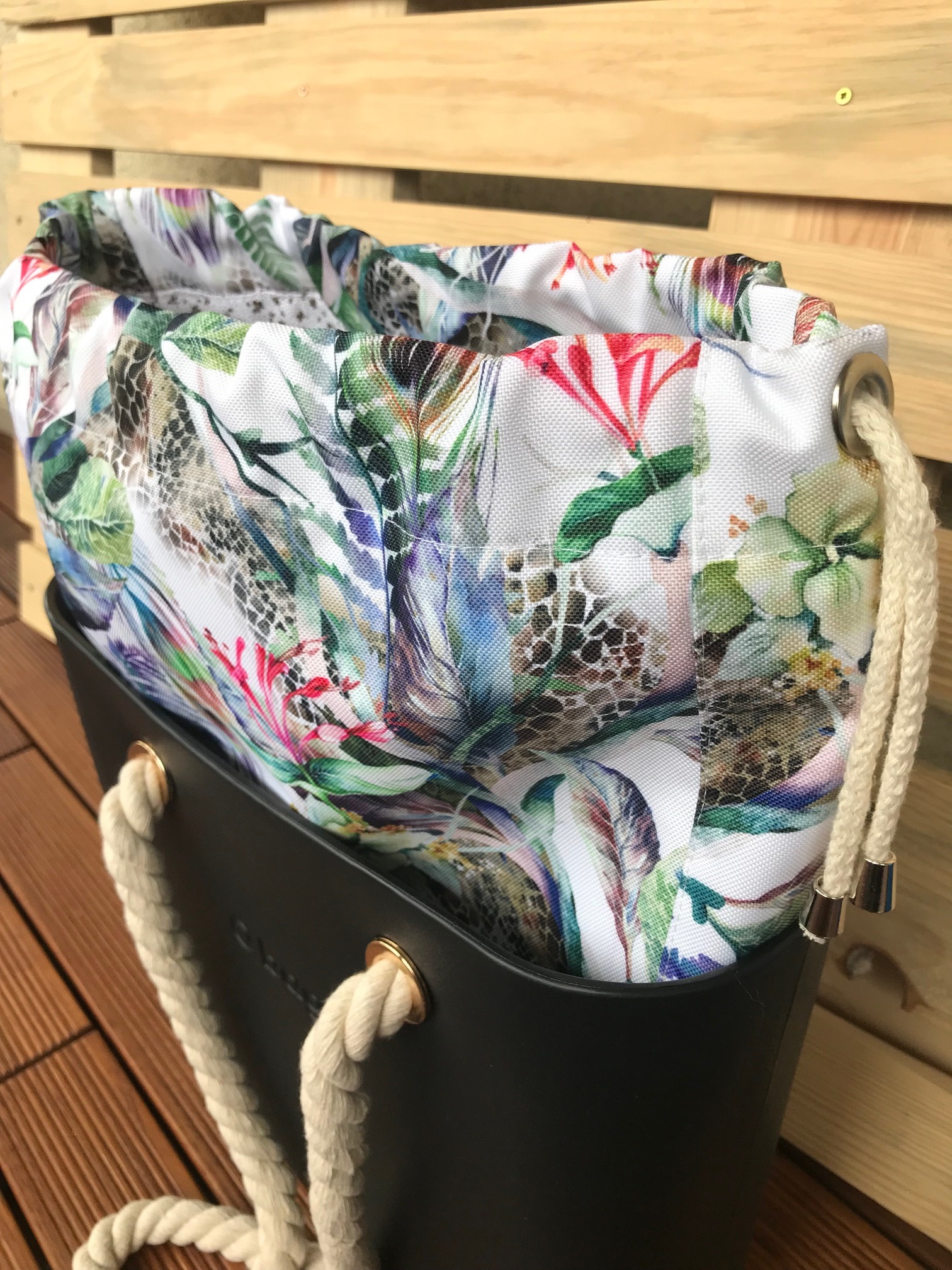 organizer komin do torebki obag mini wzór dzikie ogrody