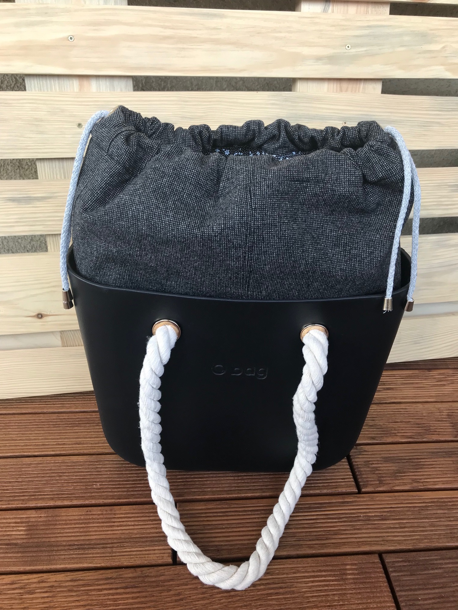 organizer komin do torebki obag mini szary