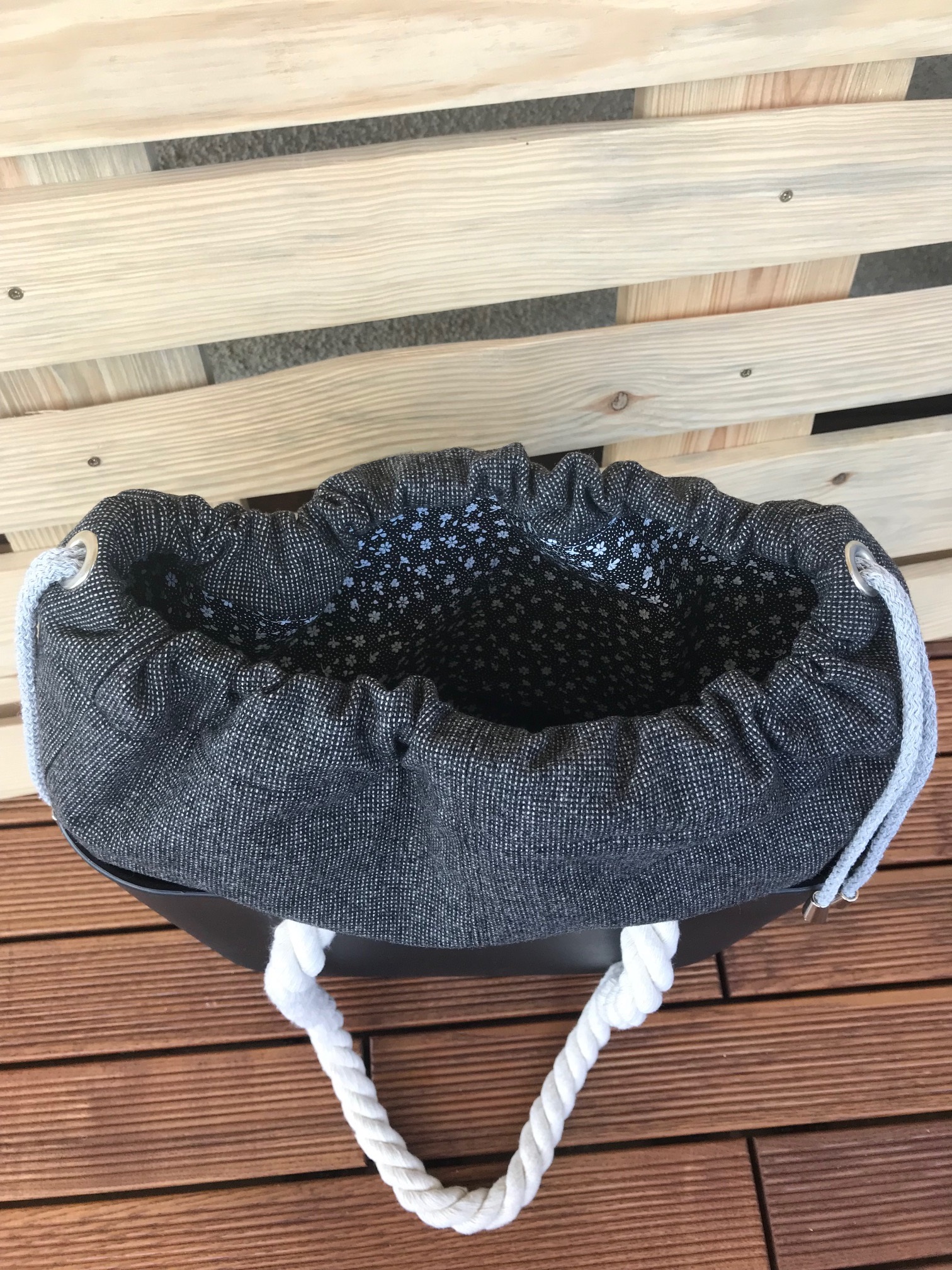 organizer komin do torebki obag mini szary