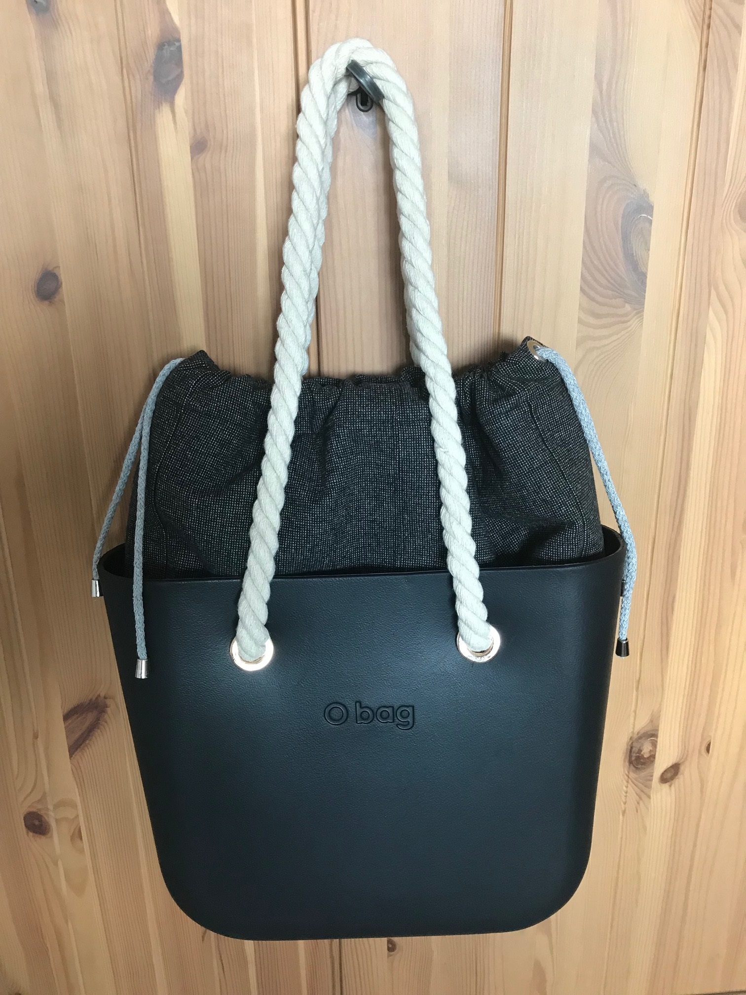 organizer komin do torebki obag mini szary