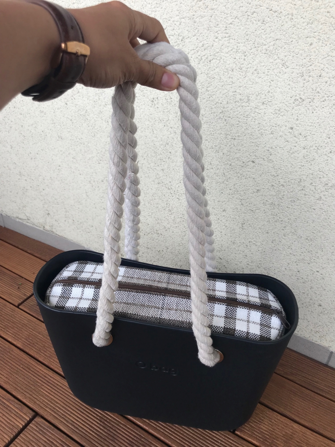 Organizer na zamek do torebki Obag mini w kratkę