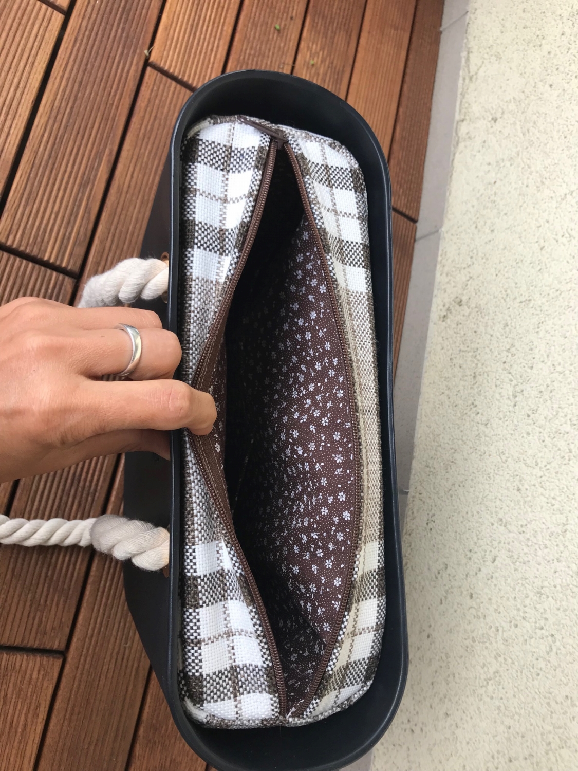 Organizer na zamek do torebki Obag mini w kratkę