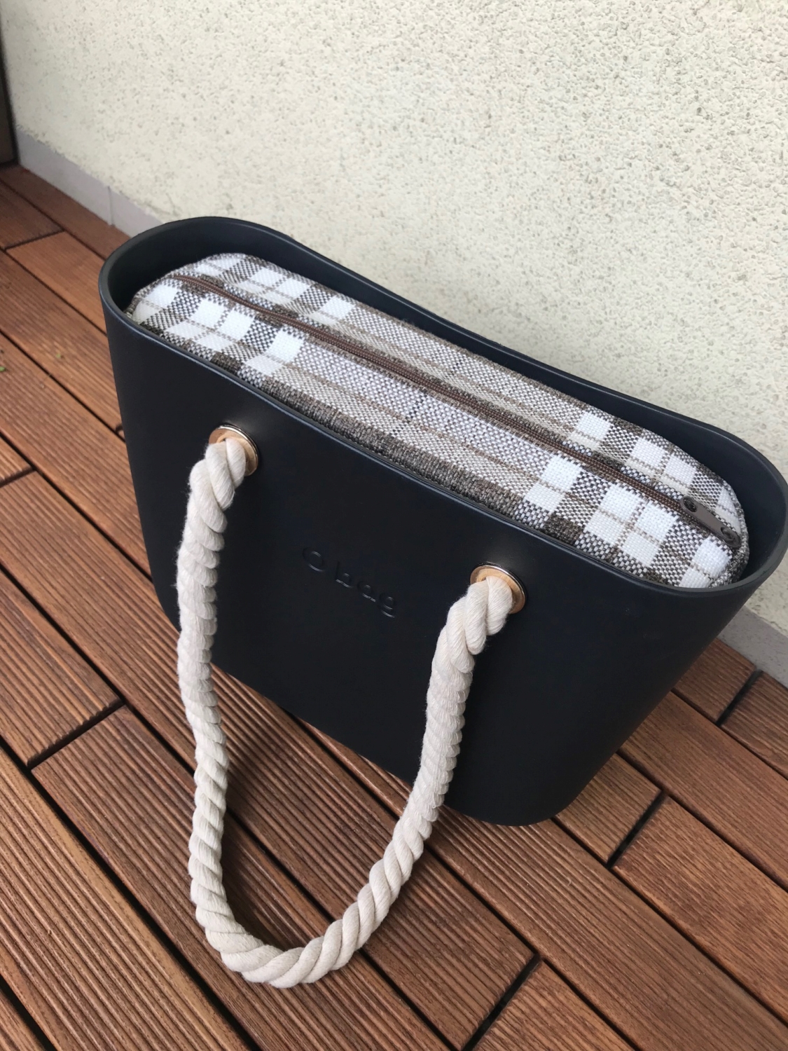 Organizer na zamek do torebki Obag mini w kratkę