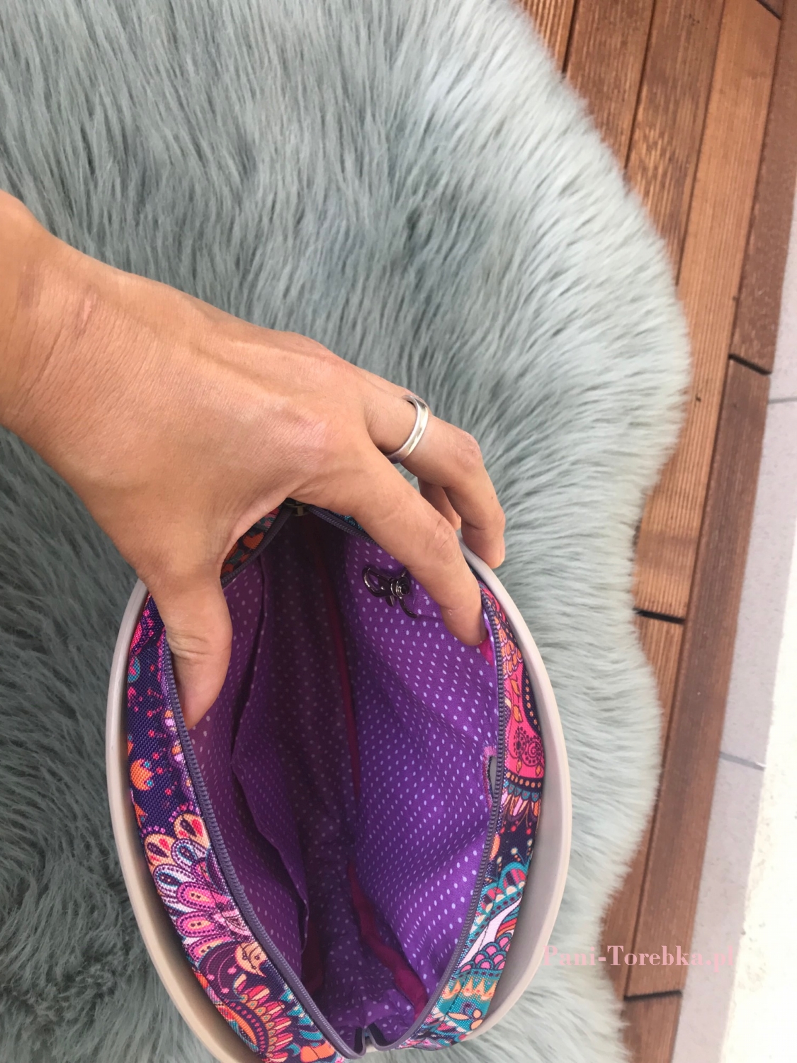 organizer na zamek obag moonlight paisley fioletowy