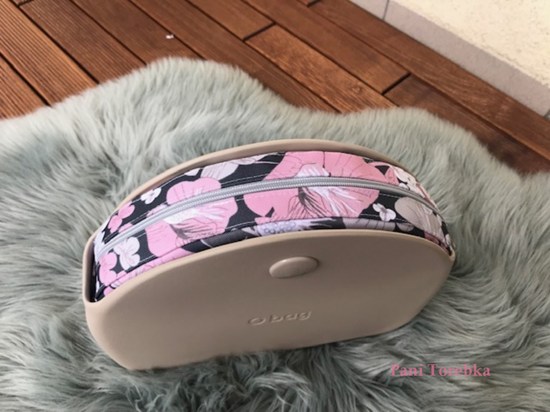 organizer na zamek obag moonlight wzor pink grey flower