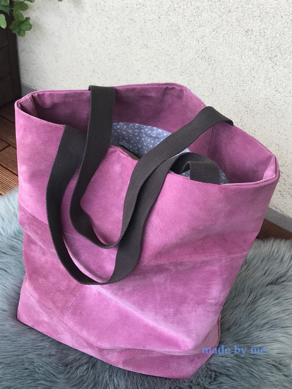 duza torba zamszowa shoper bag