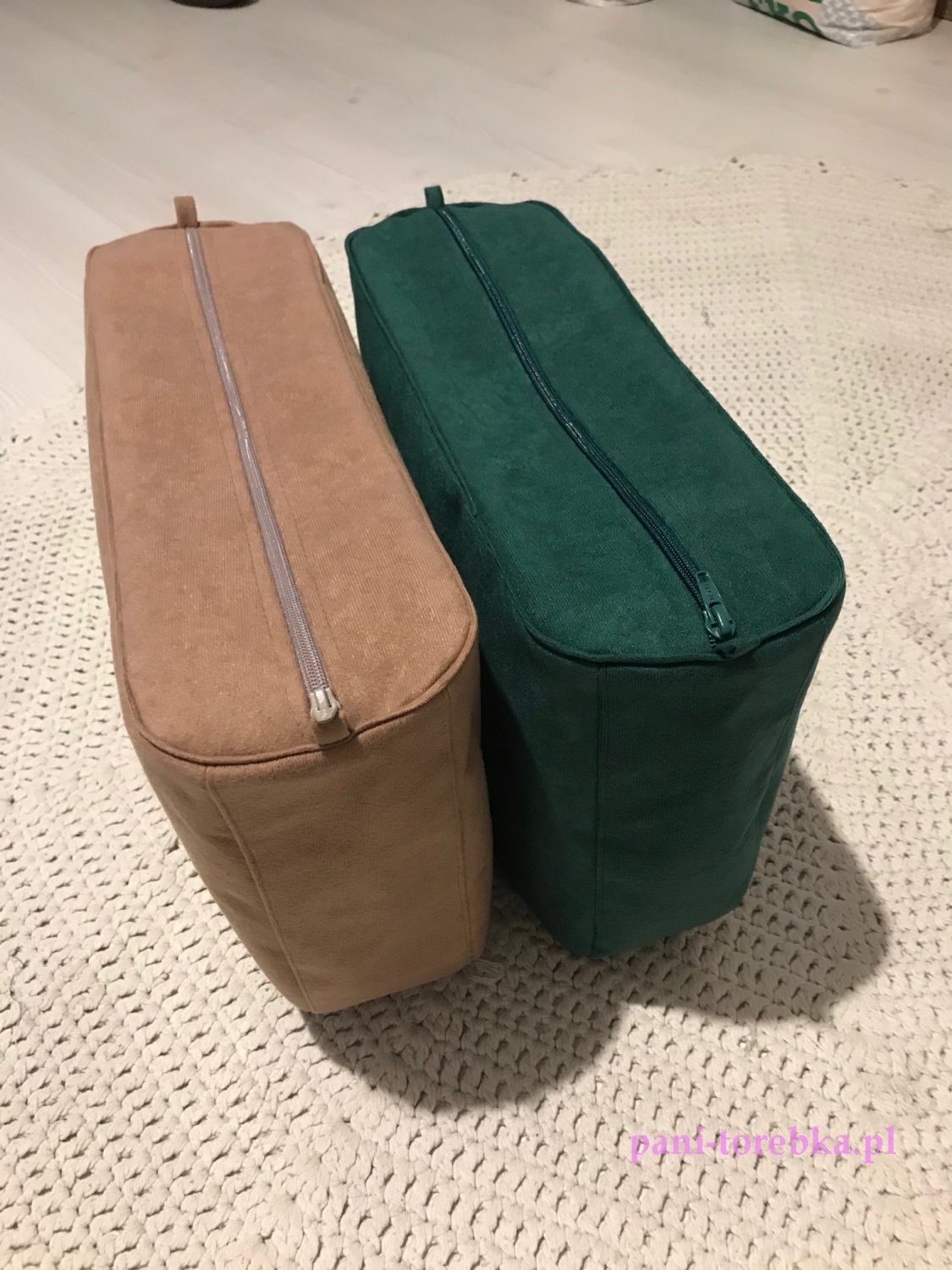 organizer obag standard  na zamek zamsz zielony