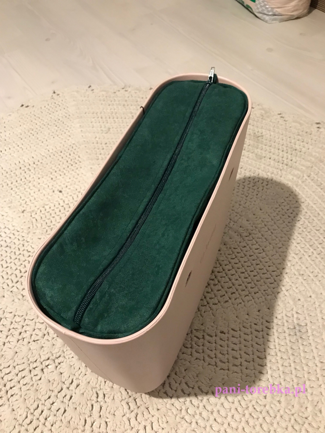 organizer obag standard  na zamek zamsz zielony