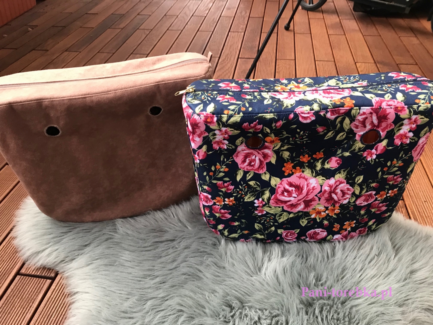 Organizer na zamek Obag standard kwiaty na granacie