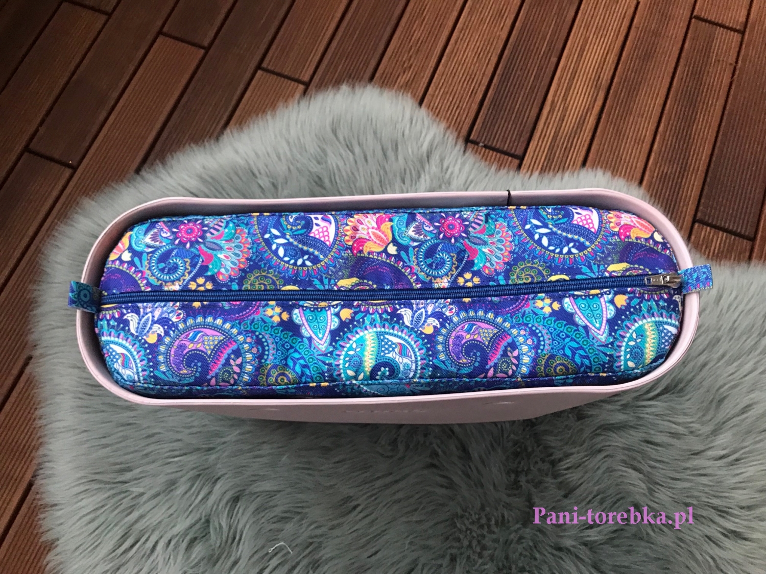 organizer obag standard zamek paisley niebieski