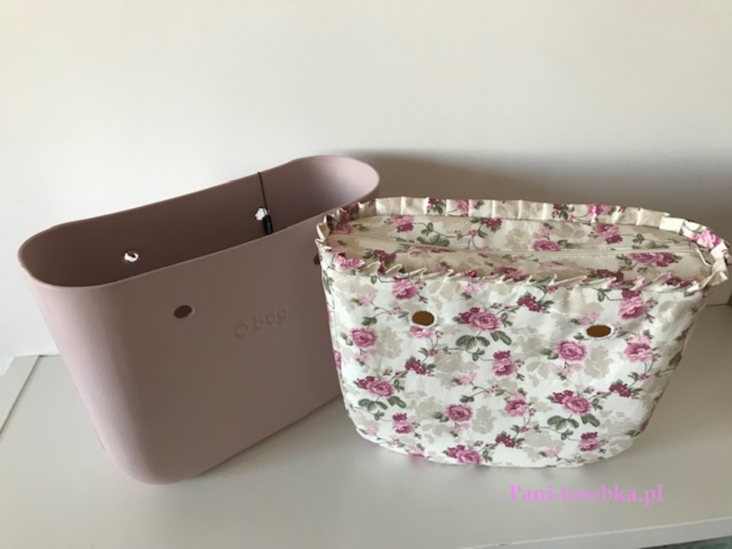 organizer na zamek obag mini drobne kwiatki falbanka