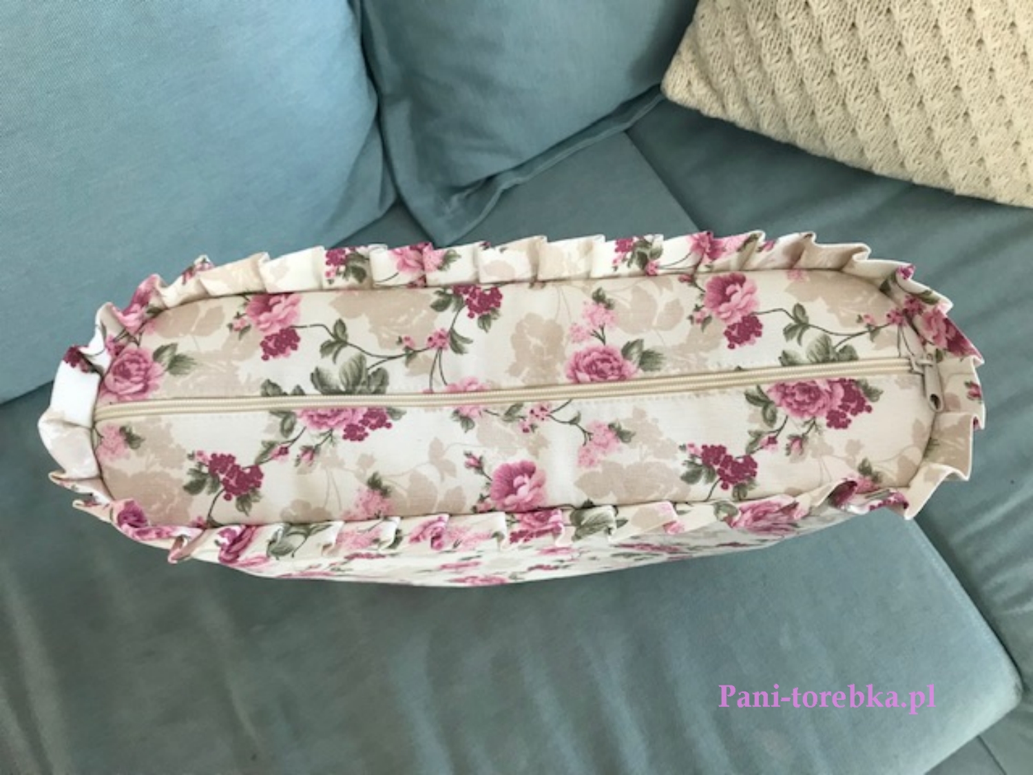 organizer na zamek obag mini drobne kwiatki falbanka