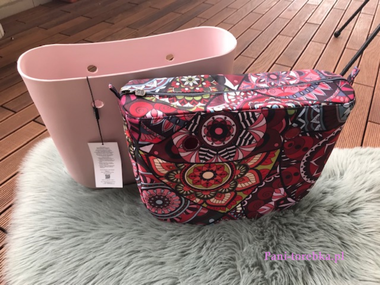 organizer obag standard wzór czerwony witraż