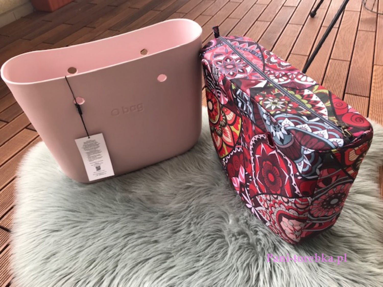 organizer obag standard wzór czerwony witraż