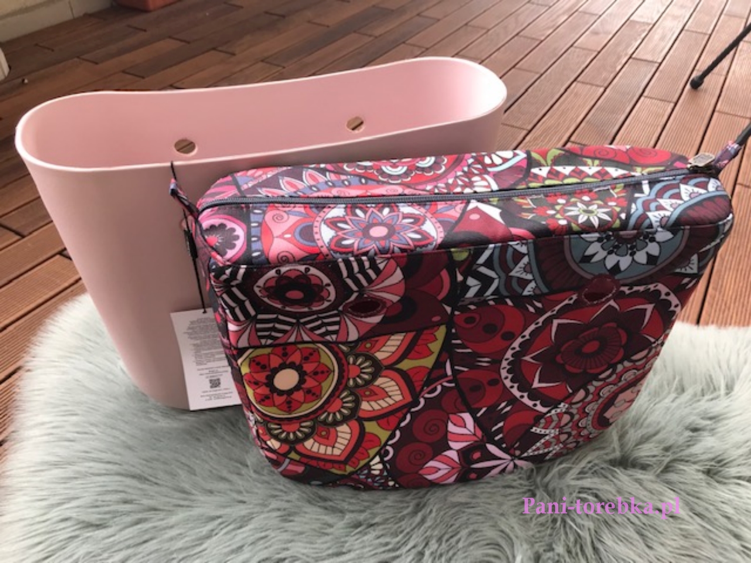 organizer obag standard wzór czerwony witraż