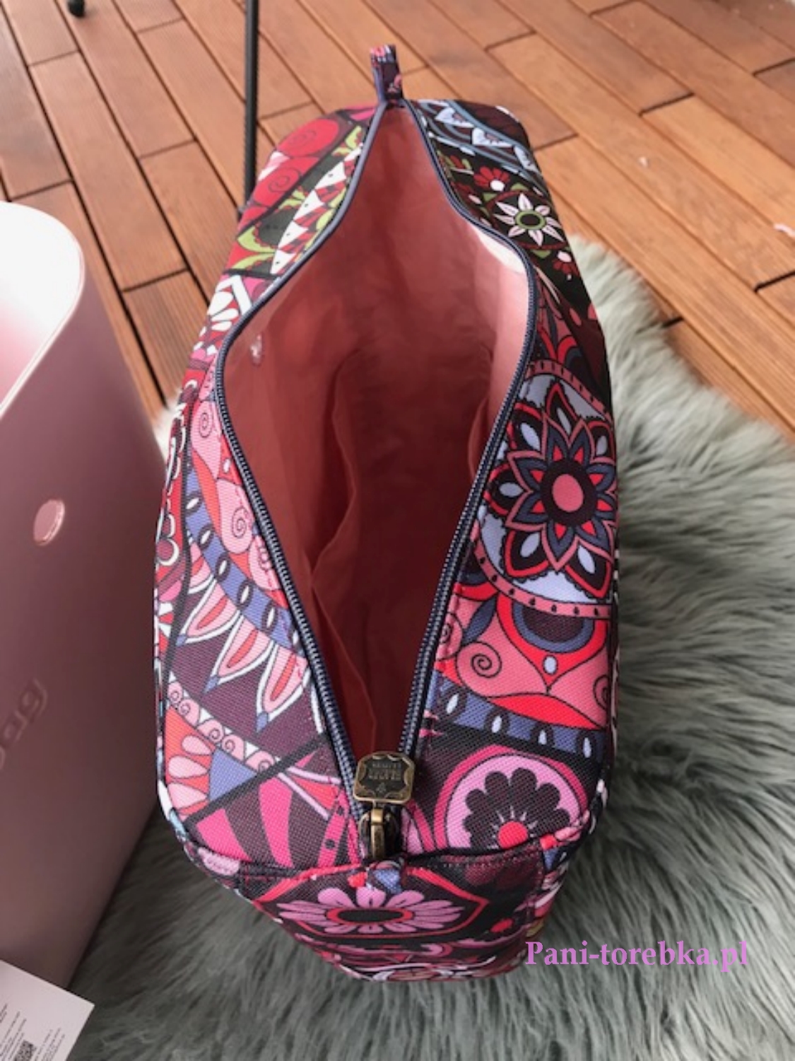 organizer obag standard wzór czerwony witraż