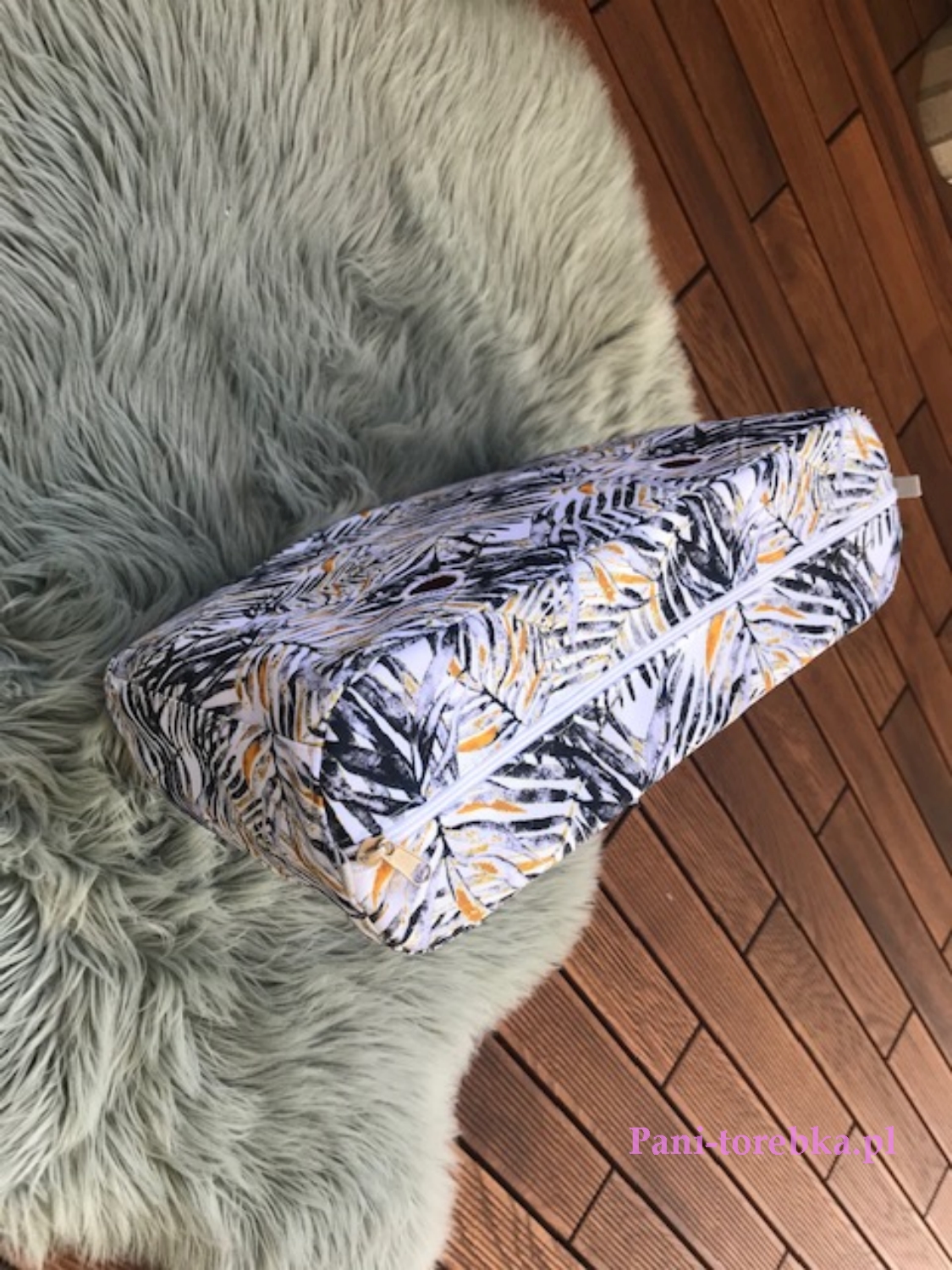 organizer obag standard wzór szaro-złote liście