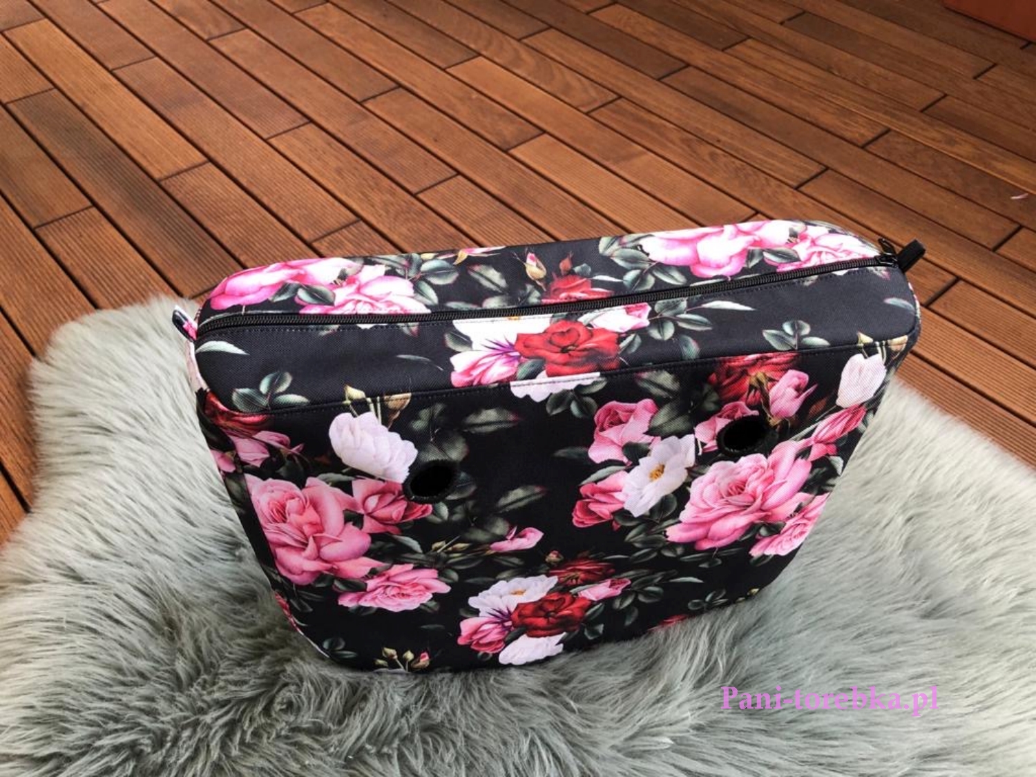 organizer na zamek obag standard roze na czarnym tle