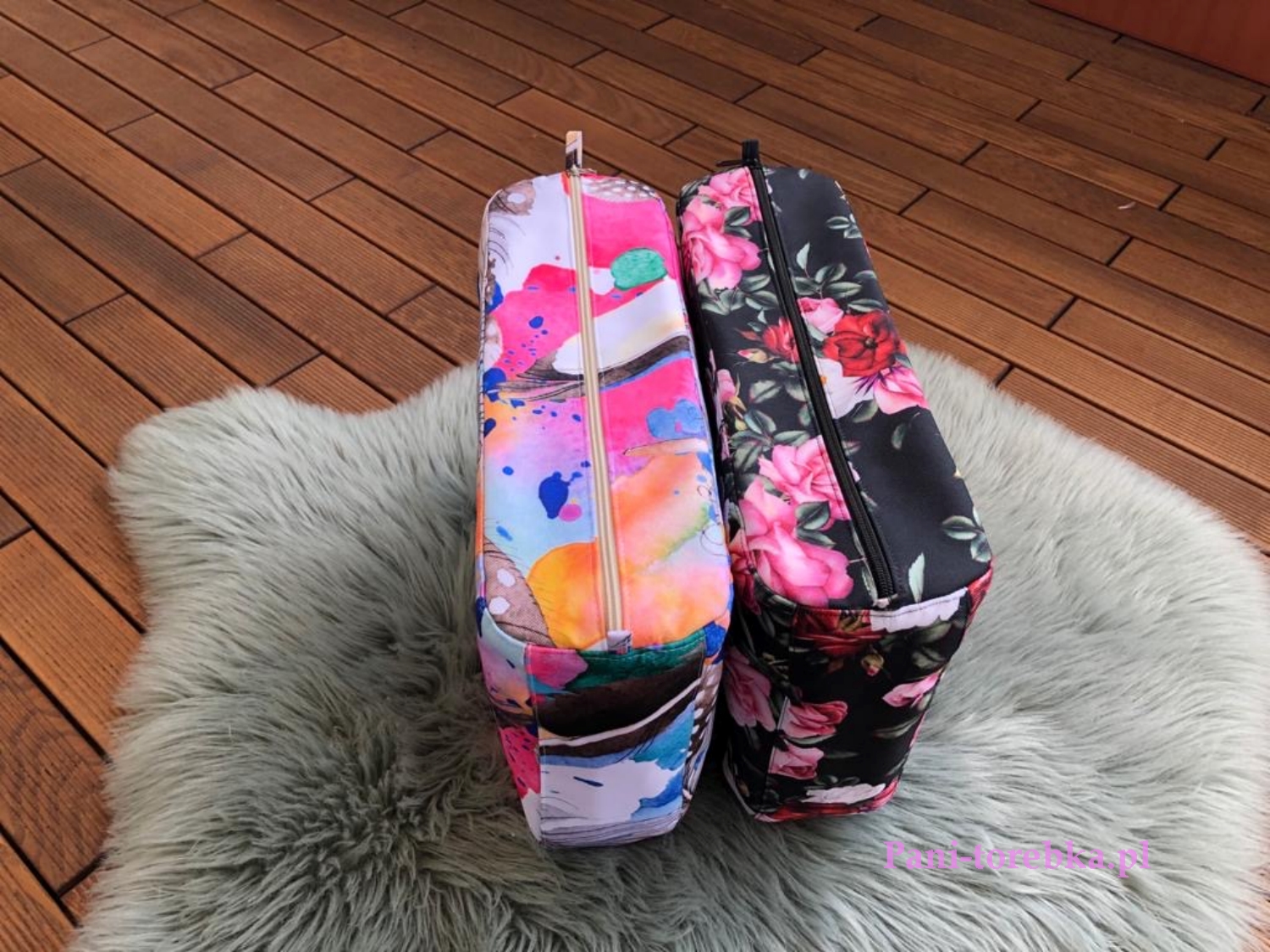 organizer na zamek obag standard roze na czarnym tle