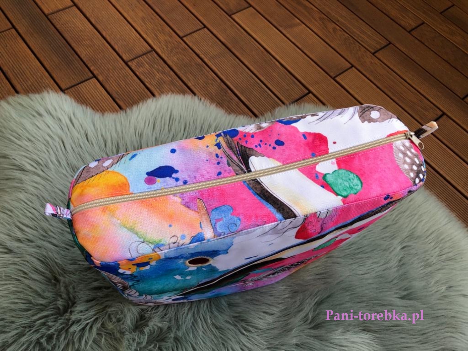 organizer na zamek obag standard wzor piora akwarela pastel