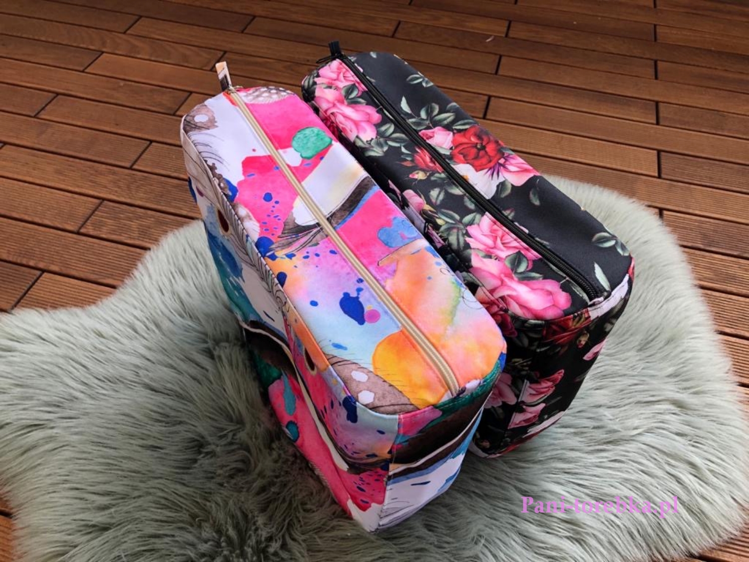 organizer na zamek obag standard wzor piora akwarela pastel