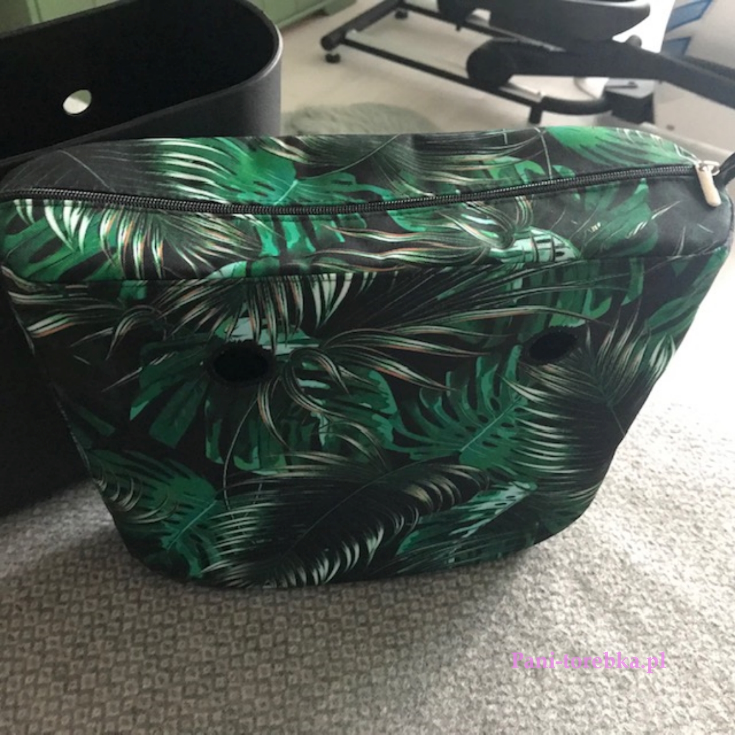 organizer na zamek obag mini liscie zielone