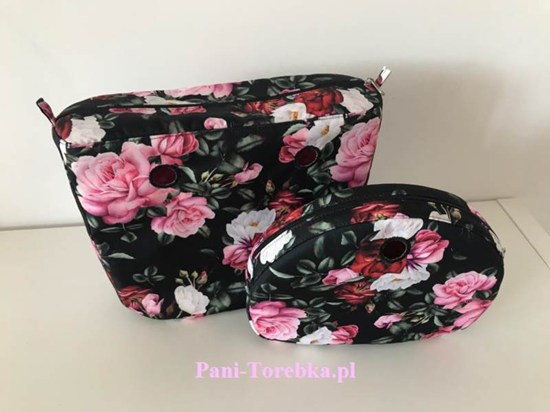 organizer obag mini roze na czarnym