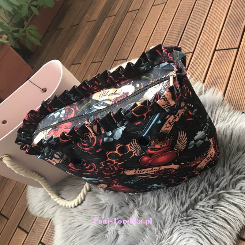 organizer obag standard z falbanka pistolety i roze - TKANINA NIEDOSTĘPNA