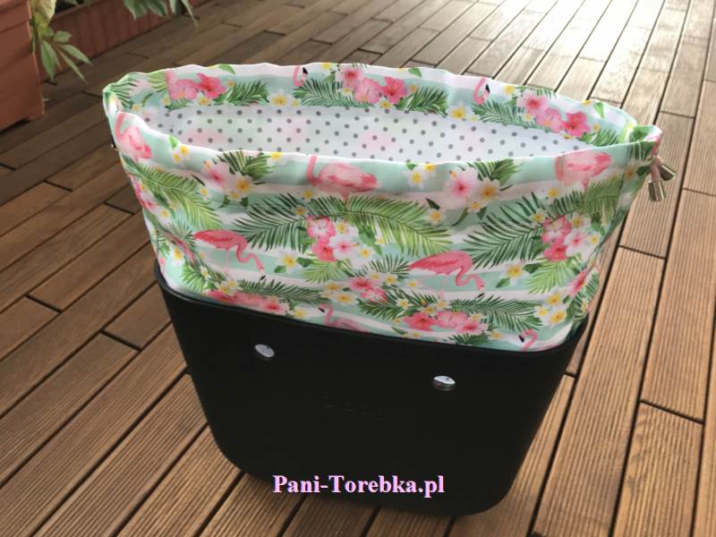 tkanina flamingi paski