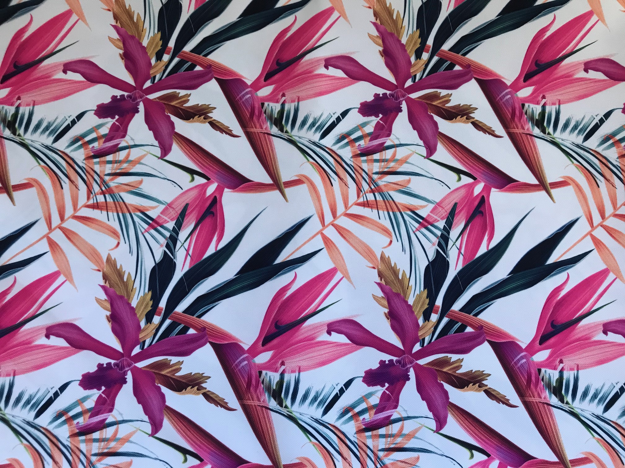 tkanina dzikie kwiaty różowe