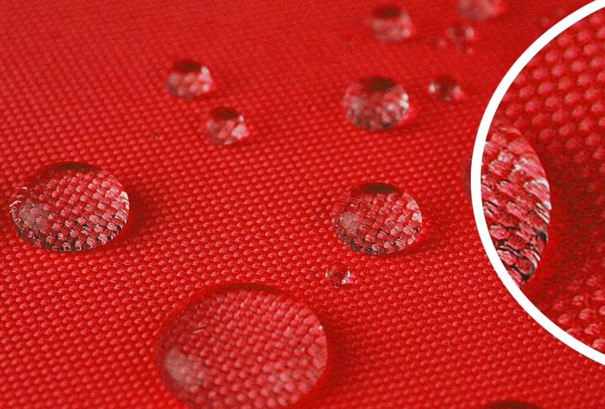 tkanina czerwona wodoodporna