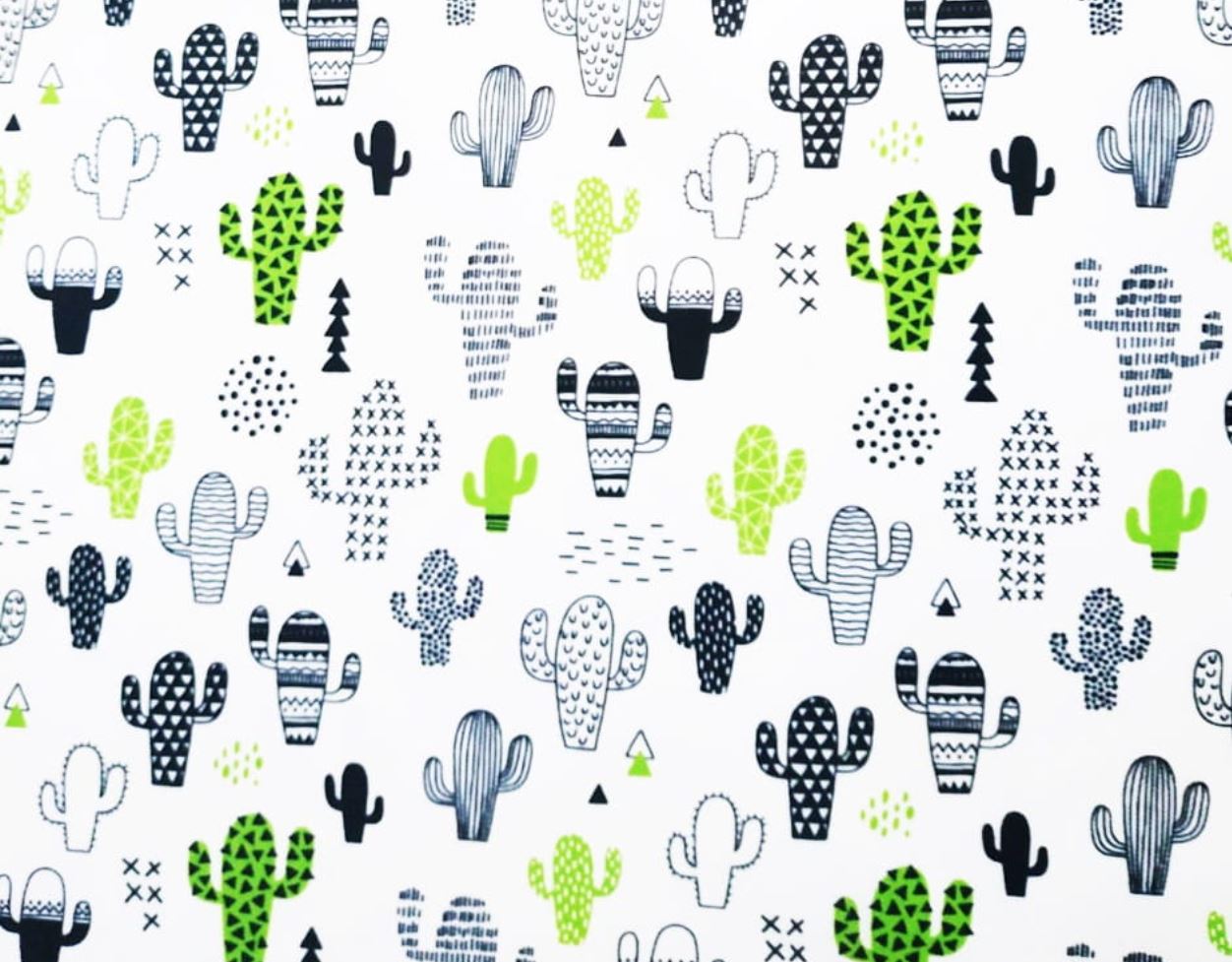 tkanina kaktusy na białym tle