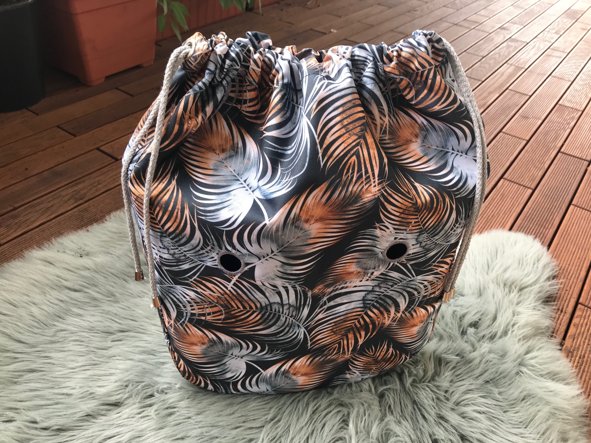 tkanina szare liście