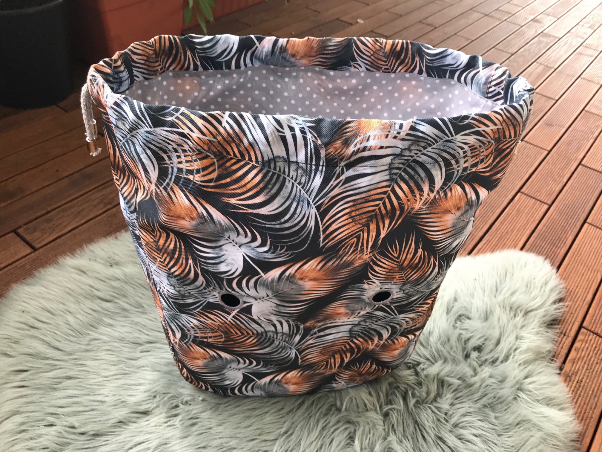 tkanina szare liście