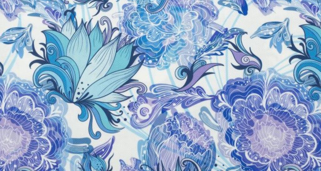 tkanina lodowe kwiaty