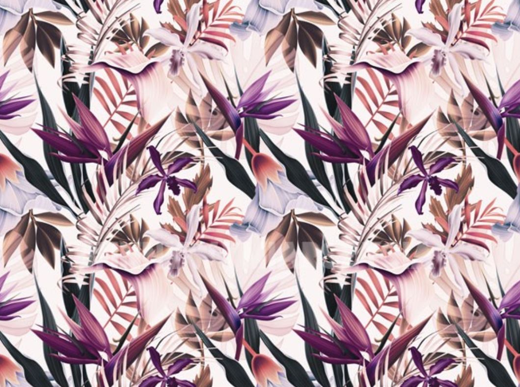 tkanina dzikie kwiaty fiolet- -plus 15 zł do ceny organizera