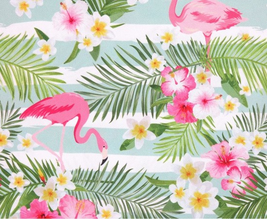 tkanina flamingi paski