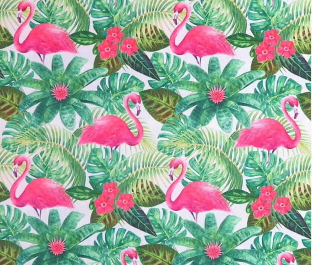 tkanina flamingi różowe