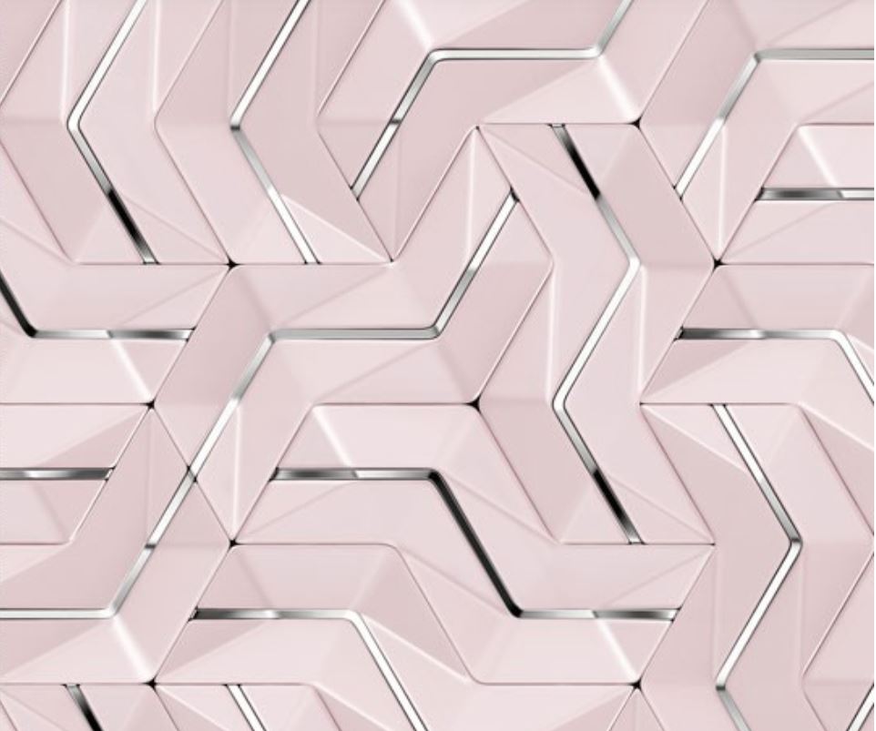 tkanina geometria różowa