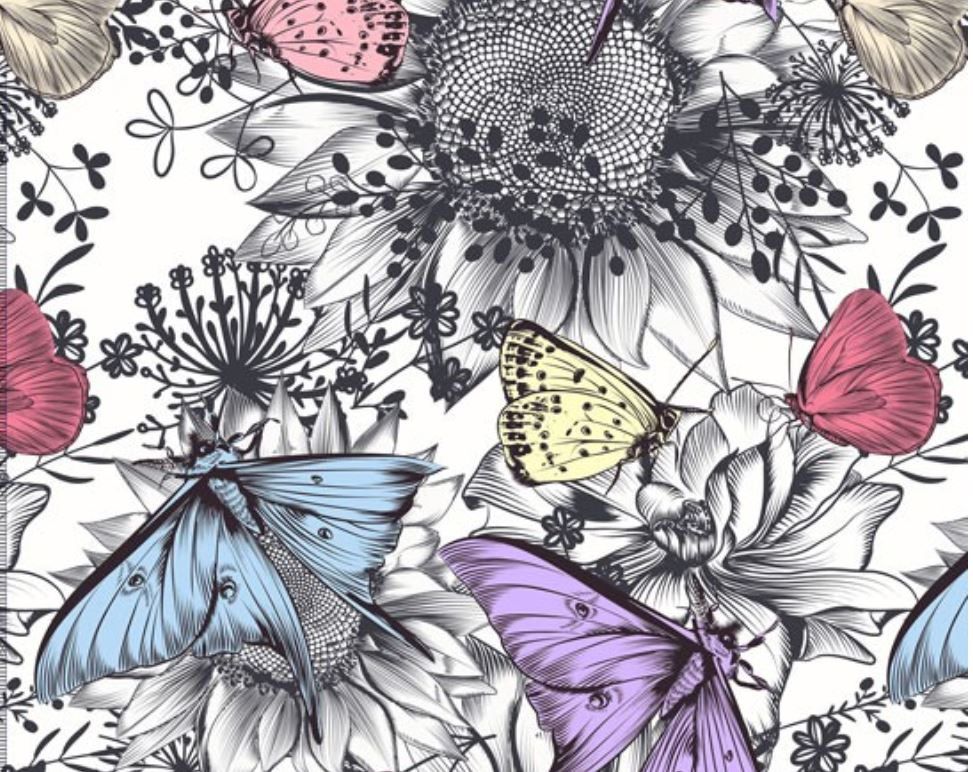 tkanina motyle szkice
