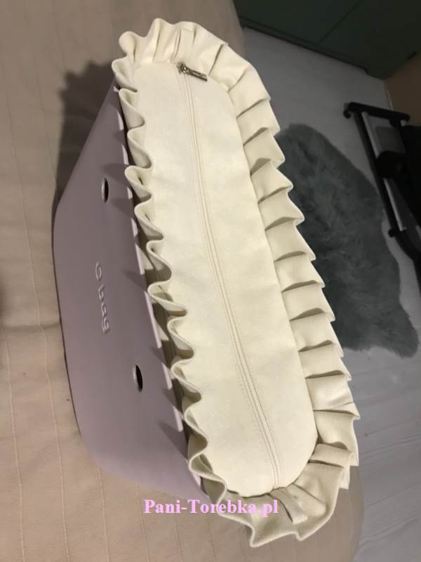 organizer obag standard mikrofaza kremowy plus falbanka