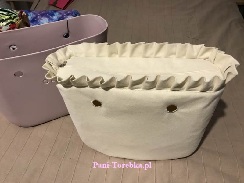 organizer obag standard mikrofaza kremowy plus falbanka
