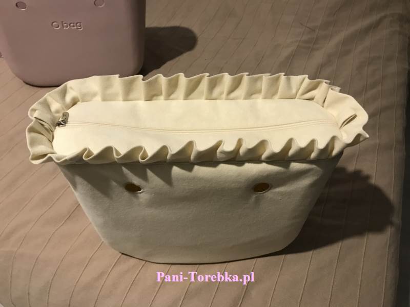 organizer obag standard mikrofaza kremowy plus falbanka