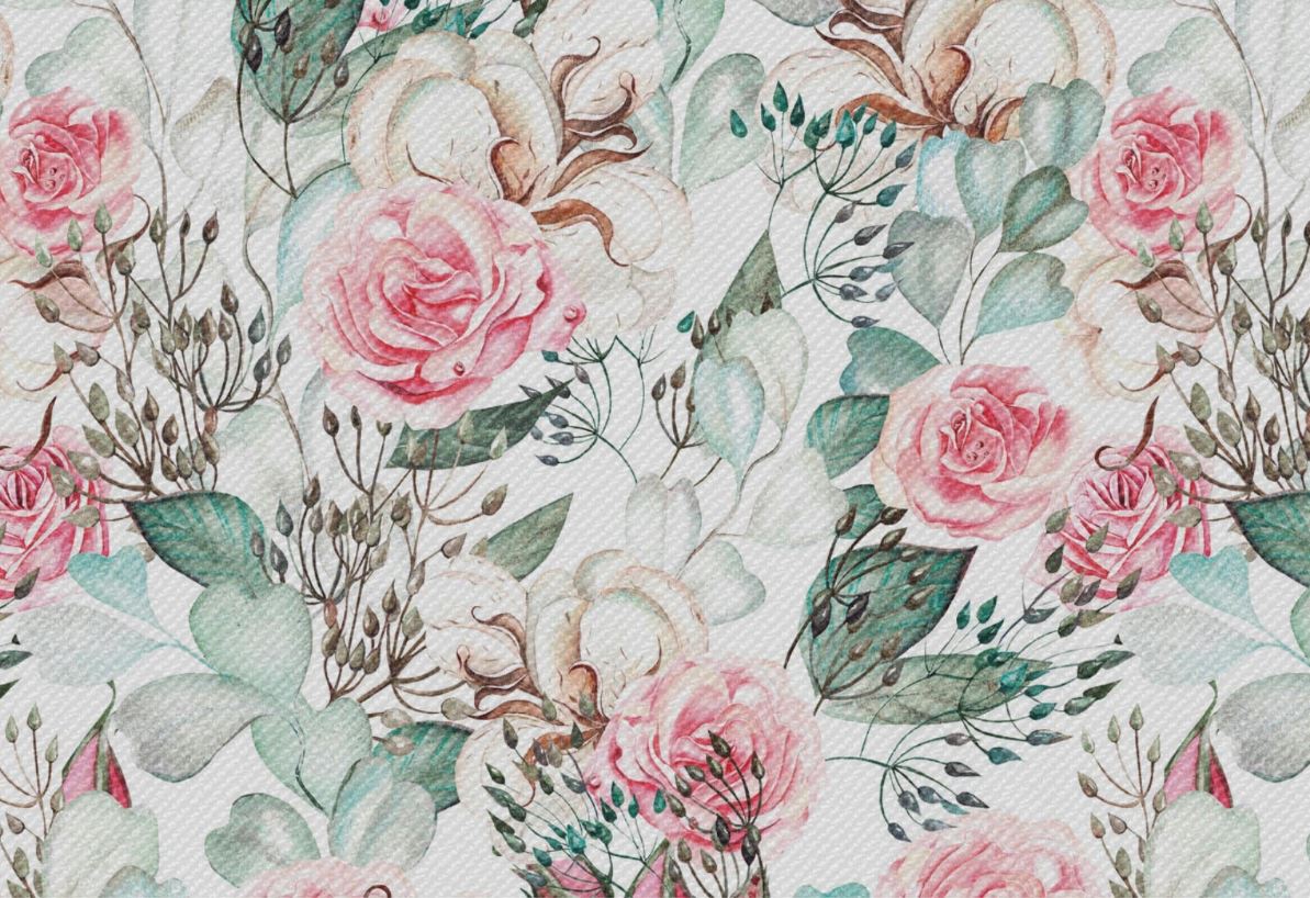 tkanina róże ogrodowe
