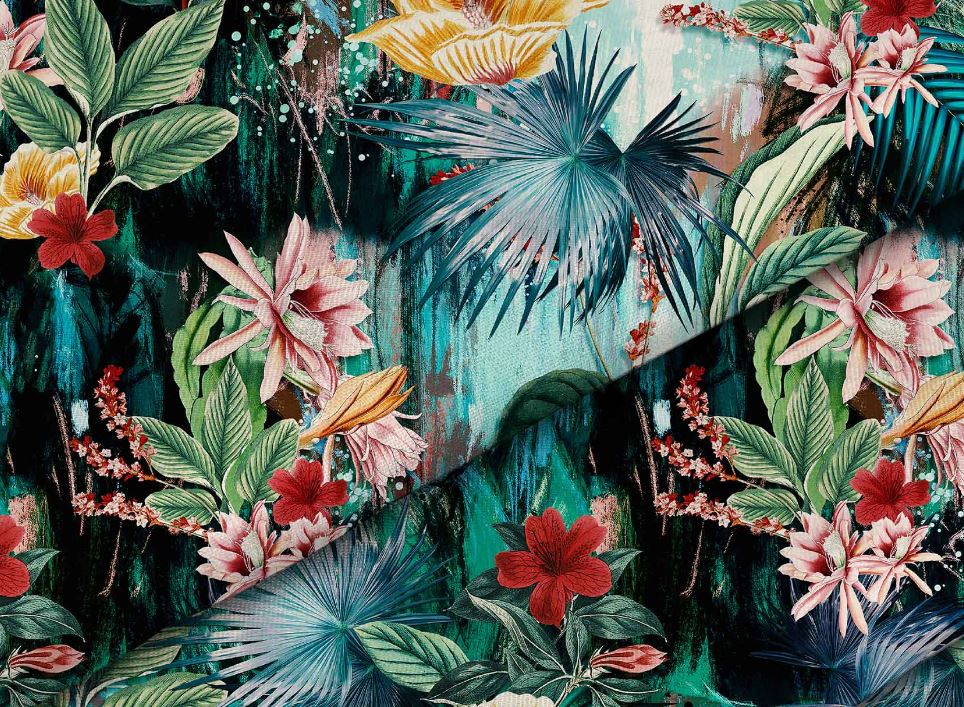 tkanina zielona dżungla