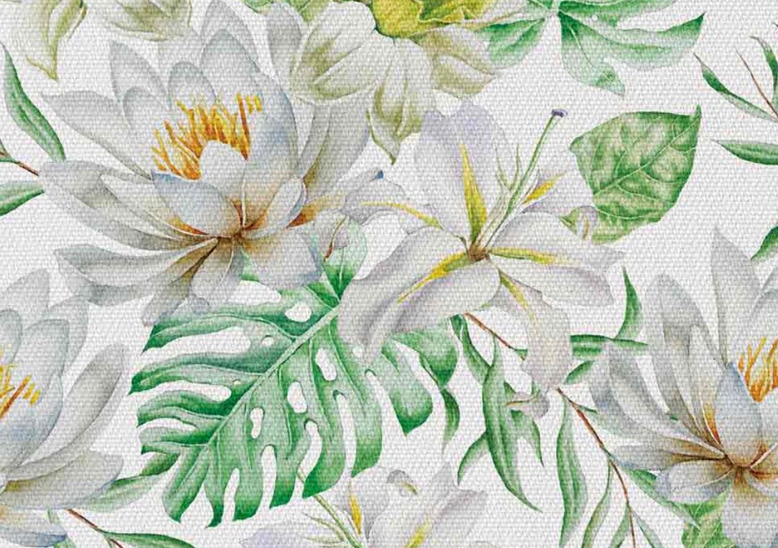 tkanina biały kwiat