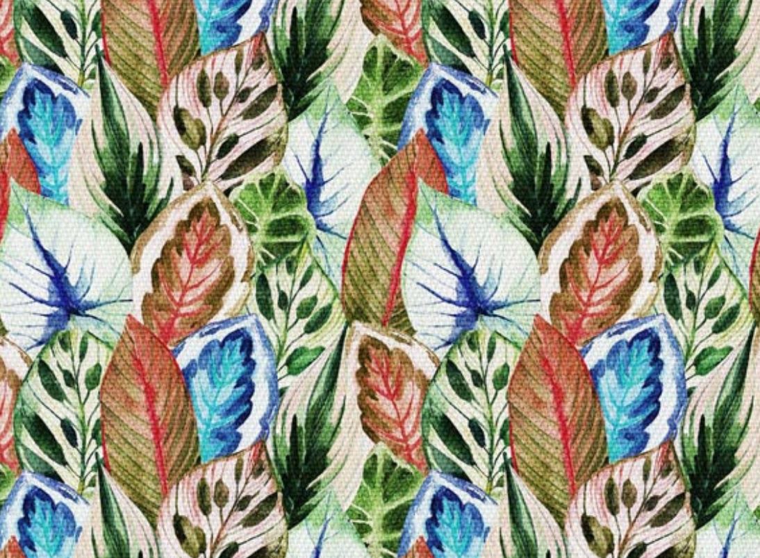 tkanina kolorowe listki