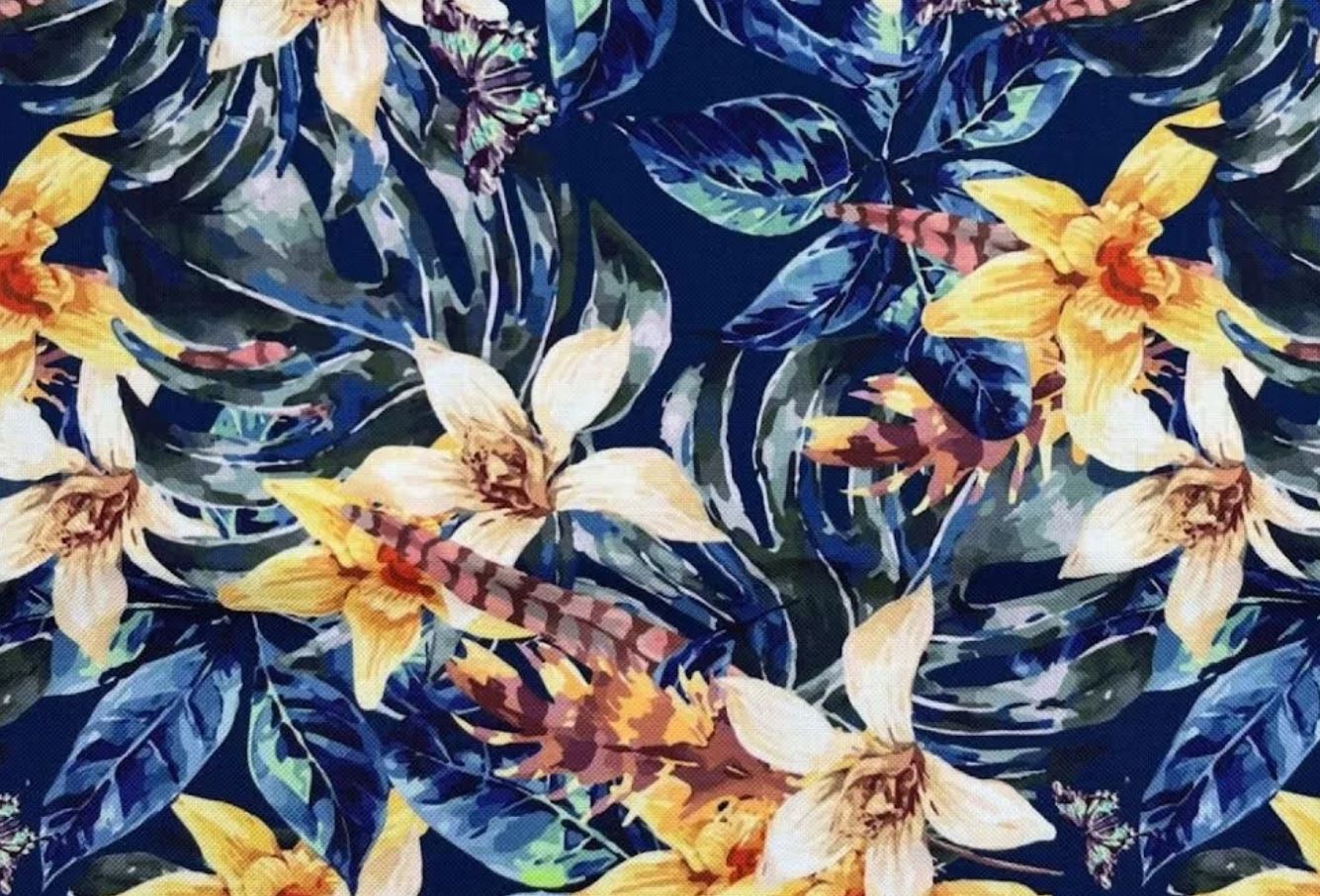 tkanina lilie na granacie